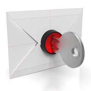 Envelope And Key Showing Secure Email